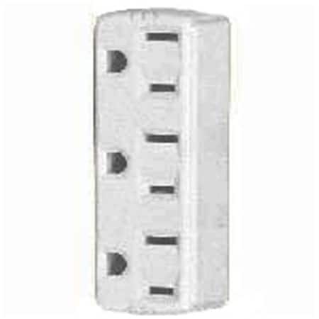 Eaton Wiring Devices Cooper Wiring 1147W-BOX 3 Outlet 3 Wire Ground Adapter - White 6744163